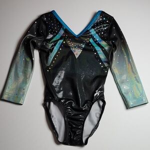 GK Black and Blue Kids Leotard